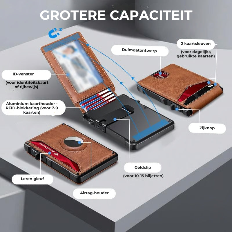 Leren RFID Airtag Portemonnee