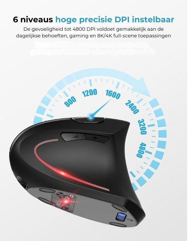 Draadloze USB-oplaadbare Ergonomische Optische Muis