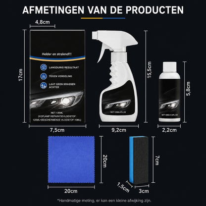 Restauratieset voor het opknappen van koplampen