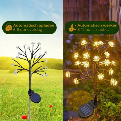 Zonne-Energie Kersenbloemen Tuinlamp