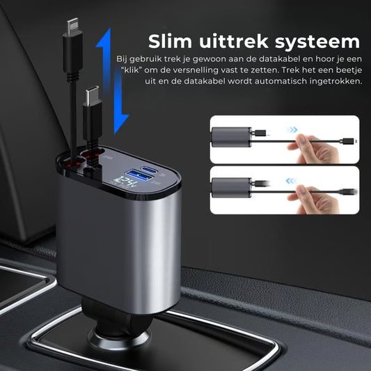 Intrekbare Autolader Adapter - 120W