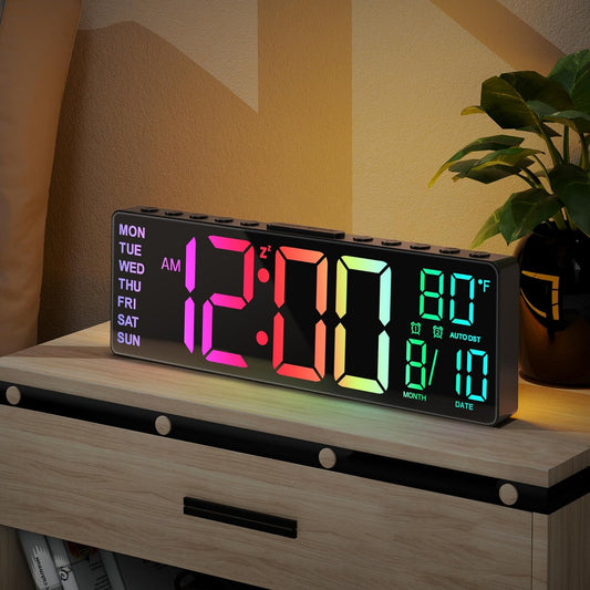 10.5'' digitale grote wekker met 8-in-1 RGB kleuren
