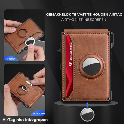 Leren RFID Airtag Portemonnee
