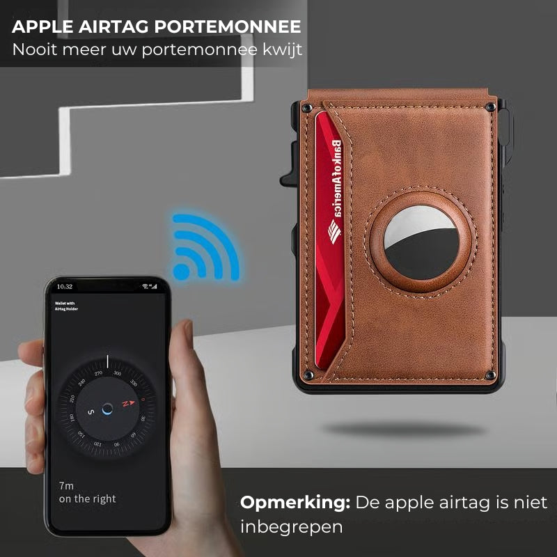 Leren RFID Airtag Portemonnee