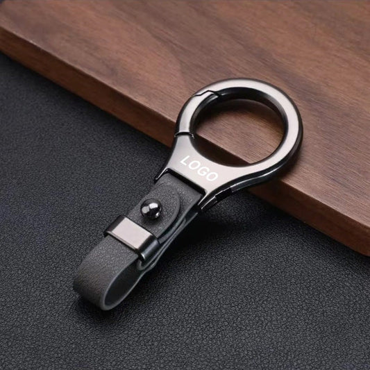 Effen Leren Autosleutelhanger