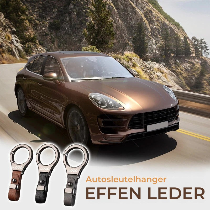 Effen Leren Autosleutelhanger