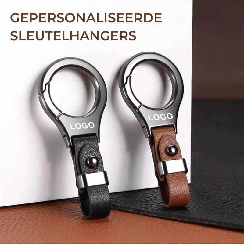 Effen Leren Autosleutelhanger