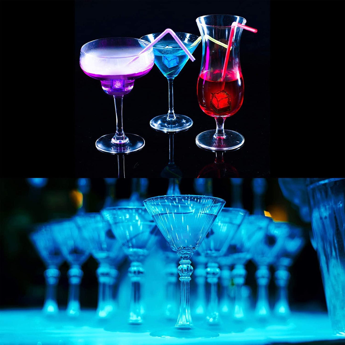 Vloeistofgeactiveerde LED Ijsblokjes (set van 6)