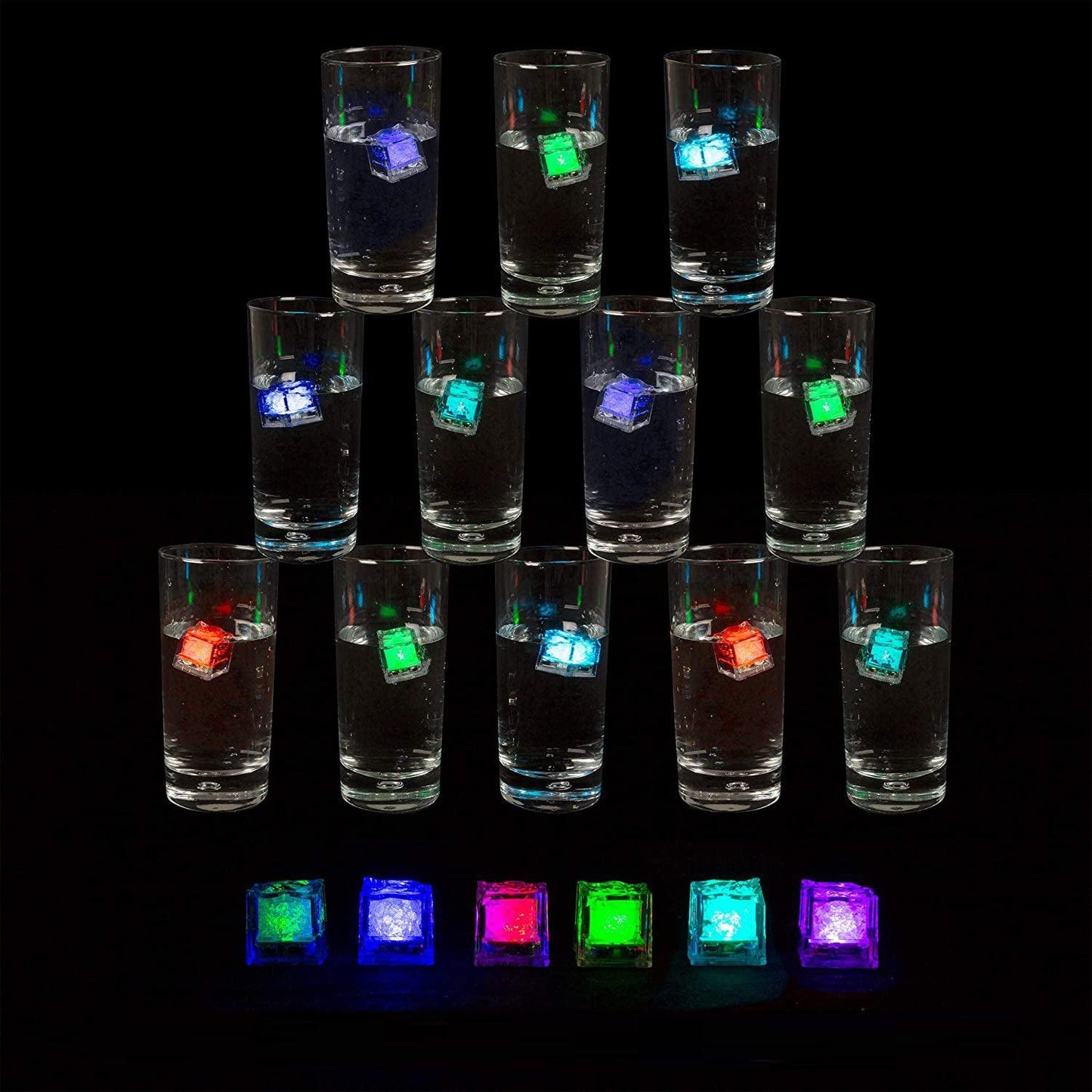 Vloeistofgeactiveerde LED Ijsblokjes (set van 6)