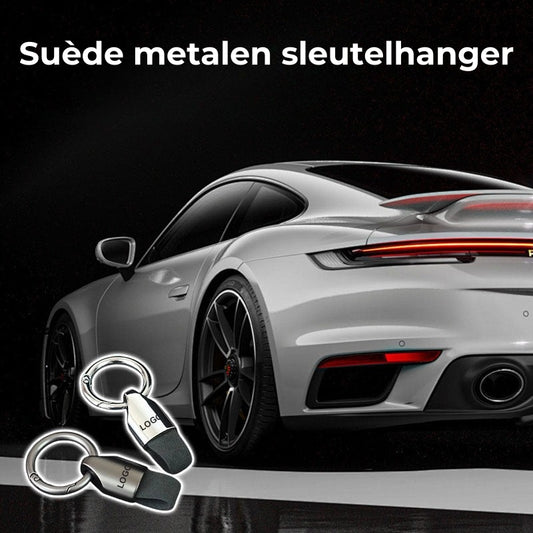Metalen Suède Autosleutelhanger