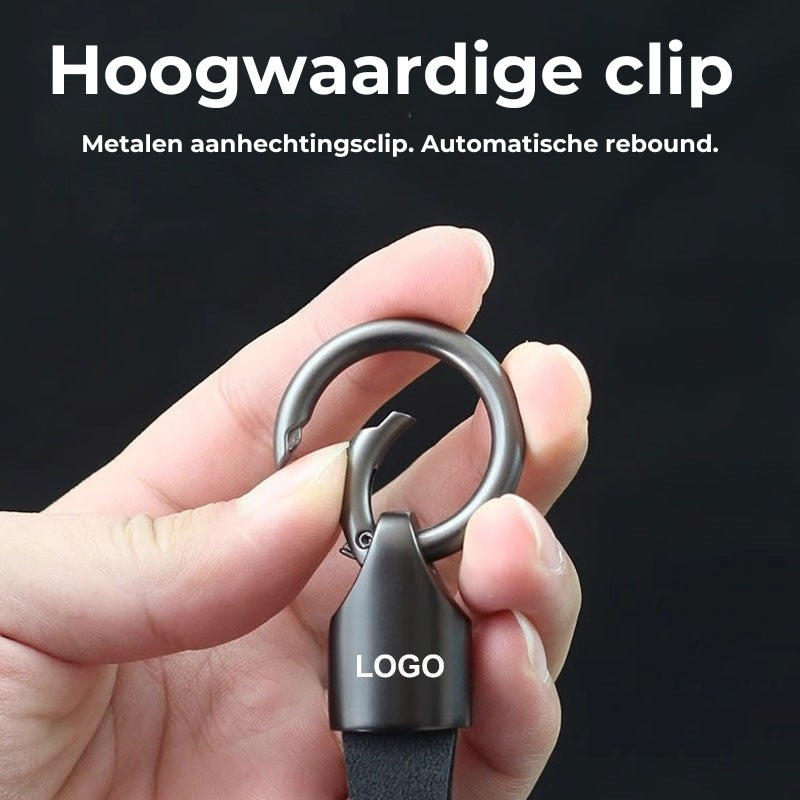 Metalen Suède Autosleutelhanger