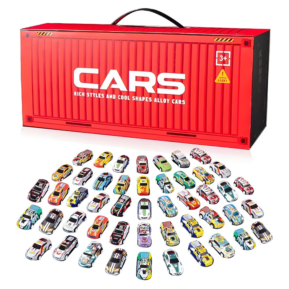 48 Mini-auto Set met terugtrekmotor en geïntegreerde garage